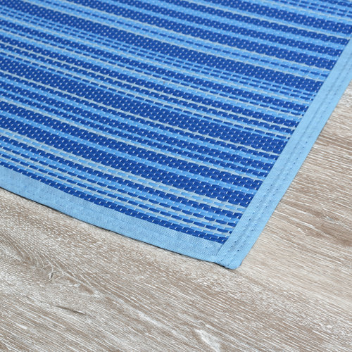 Longshore Tides Aafiya Flatweave Plastic Blue/Green Rug & Reviews Wayfair